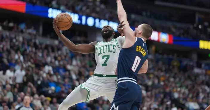 Jokic has 30 points and 12 rebounds in the Nuggets’ 103-84 win over the Celtics