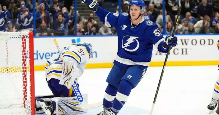 Guentzel’s goal in the final seconds of OT gives the Lightning a 4-3 win over the Sabres