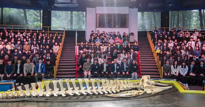 Lingnan University and partners launch Cetaceans STEAM conservation programme where over 190 secondary students participate in preparing a rare Longman's beaked whale skeleton
