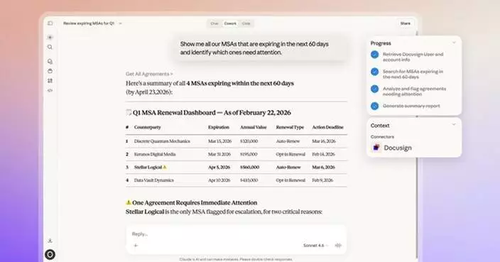 Docusign Partners with Anthropic to Bring Its Intelligent Contract Workflows to Cowork