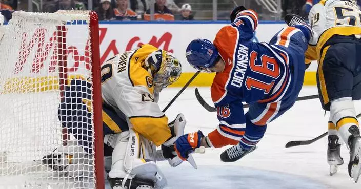 McDavid has 3 assists, Draisaitl injured in the Oilers' 3-1 win over the Predators