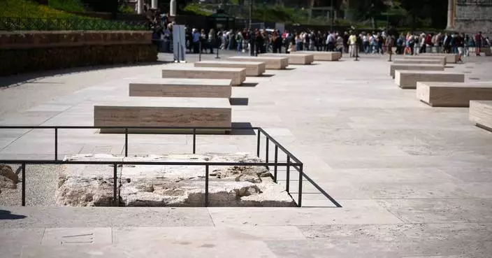 Rome's Colosseum gets a fresh look that recreates the footprints of long-gone columns