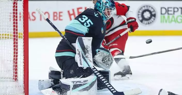 Daccord backstops Kraken to 2-1 win, ending 12-game point streak for Hurricanes