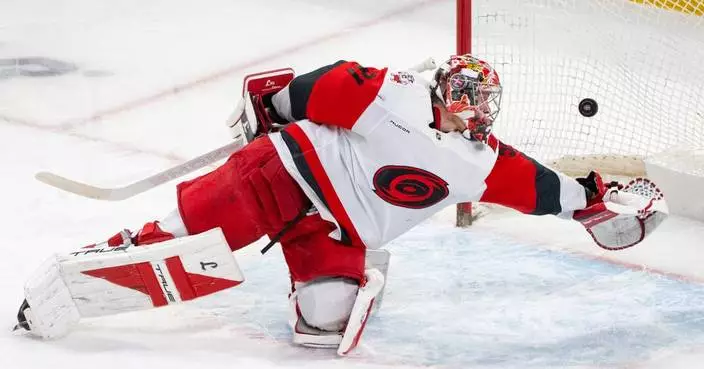 Caufield scores his 44th and Dobes makes 41 saves to lead Canadiens past Hurricanes 5-2