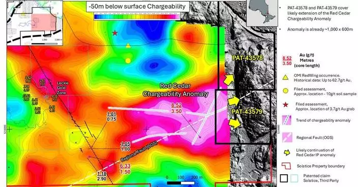 Solstice Gold Closes Acquisition of Key Patented Claims Adjacent to Red Cedar Discovery, Warrants exercised for $450,589