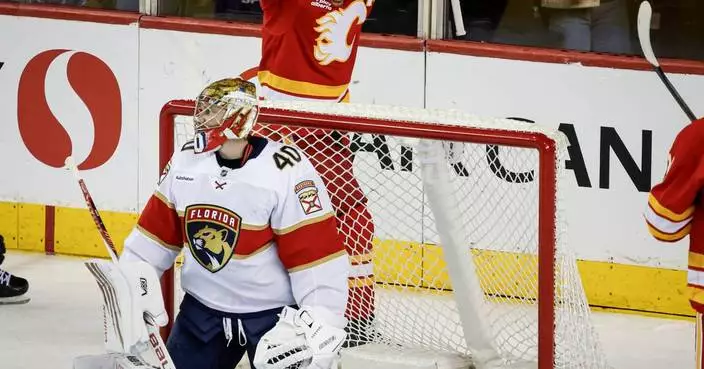 Dustin Wolf makes 24 saves in the Flames' 4-1 victory over the Panthers
