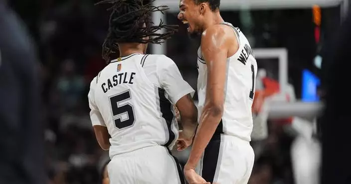 Wembanyama has 32 points, 12 rebounds in return from one-game absence as Spurs top Hornets 115-102