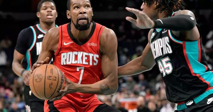 Durant scored 25 points and leads fourth-quarter push as Rockets beat Grizzlies 119-109