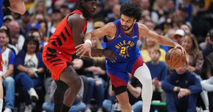 Nikola Jokic posts his 35th triple-double as the Nuggets beat the Trail Blazers 128-112