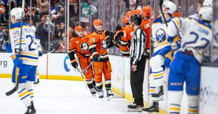 Ducks' Terry scores in OT for 6-5 victory that ends road winning streaks for Lyon and Sabres