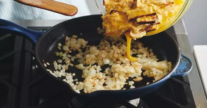 Matzo brei is Passover comfort food fried up in a pan