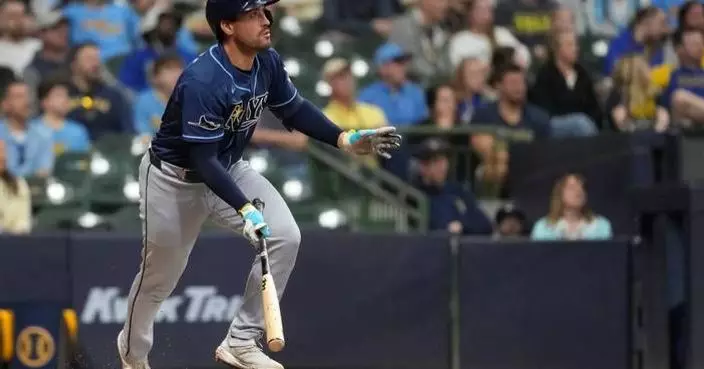 Fortes’ tiebreaking double in 9th gives Rays 3-2 win over Brewers