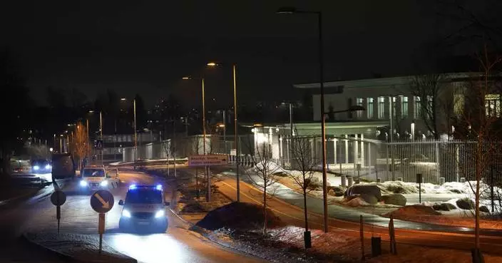 Police investigate a potential explosion outside the US Embassy in Oslo
