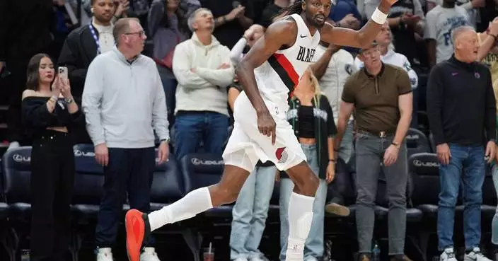Grant hits late 3 and Trail Blazers beat Timberwolves 108-104 for third straight win