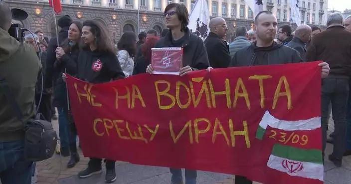Protesters rally in Bulgaria against US-Israeli strikes on Iran