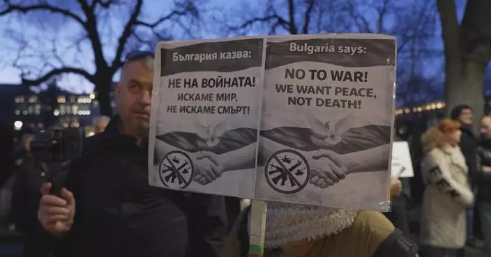 Bulgarians rally against U.S.-Israeli strikes on Iran