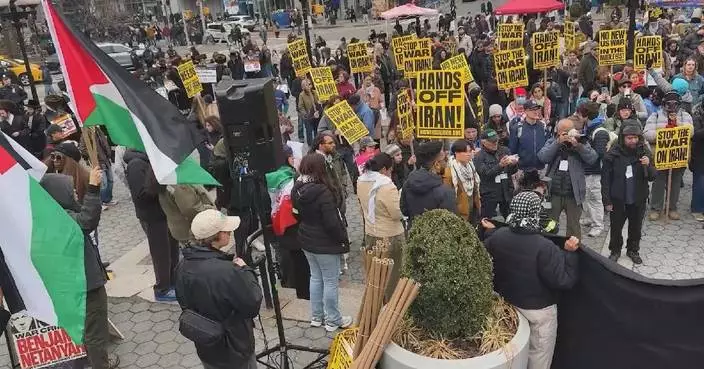 Protesters rally in New York, calling for end of strikes on Iran