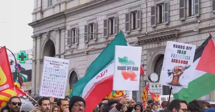 Protesters in Rome rally against US, Israeli strikes on Iran