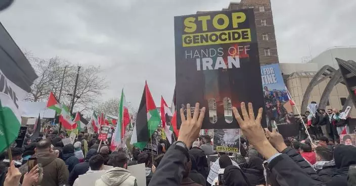 10,000 protesters in London denounce US, Israeli strikes on Iran