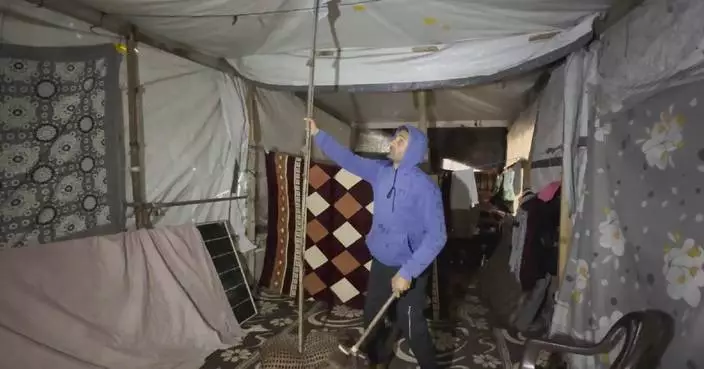 Rainstorm worsens hardship for displaced Palestinians in Gaza City