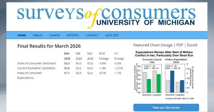 US consumer sentiment falls to three-month low amid gas price surge, market volatility