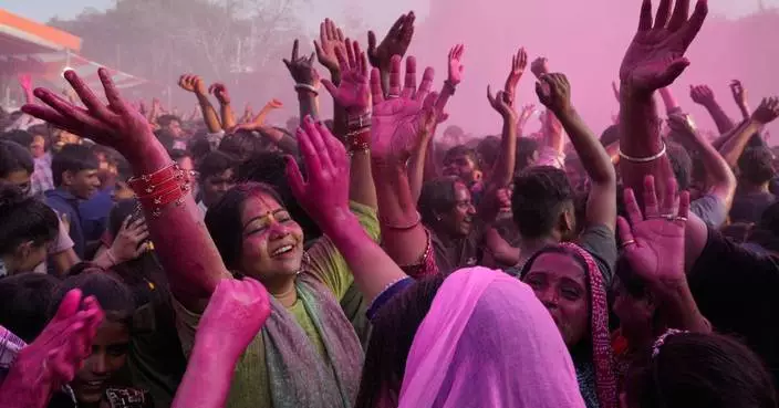 Photos of revelers celebrating Holi, the Hindu festival of colors, in India's Mathura