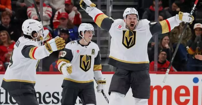 Hertl scores in OT to cap Vegas rally in 4-3 victory over Red Wings