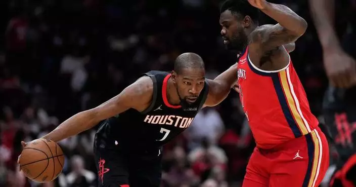 Rockets outlast Pelicans 107-105 to move into 3rd place in West