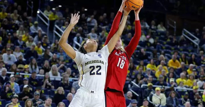 Olivia Olson scores 27 to lead Michigan to a 92-63 win over NC State and into the women's Sweet 16