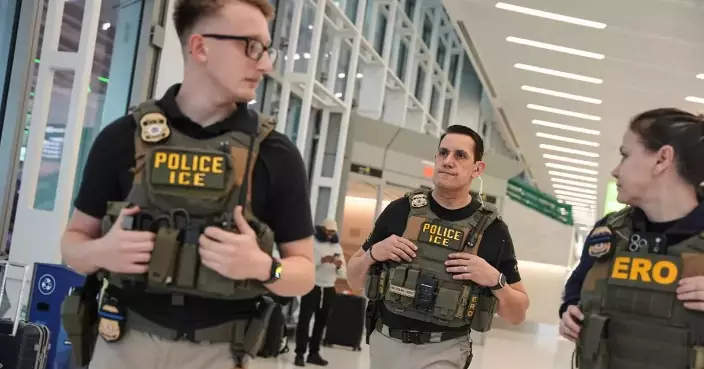 Photos show ICE agents at US airports where the partial government shutdown triggered delays