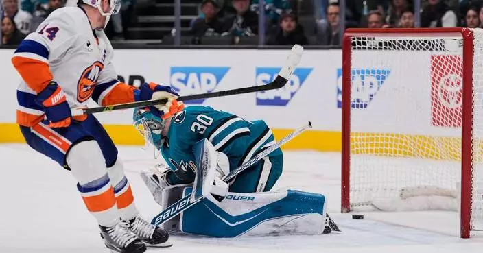 Horvat scores winner in OT as Islanders edge Sharks 2-1