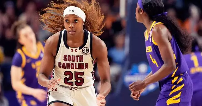 Raven Johnson's 22 points lift No. 3 South Carolina past No. 6 LSU 83-77 in SEC Tournament semis