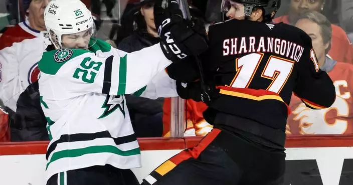 Stars extend franchise-record winning streak to 10 with 6-1 romp over Flames