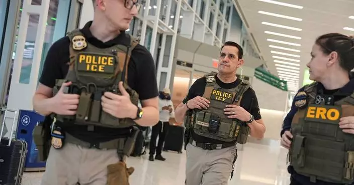 Photos show ICE agents at US airports where the partial government shutdown triggered delays