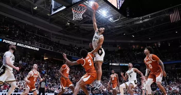 Kaufman-Renn tips in game-winner to send No. 2 seed Purdue past 11th-seeded Texas 79-77 in Sweet 16