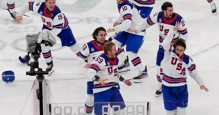 The victory lap for America's Olympic hockey champions quietly shed politics from the celebration