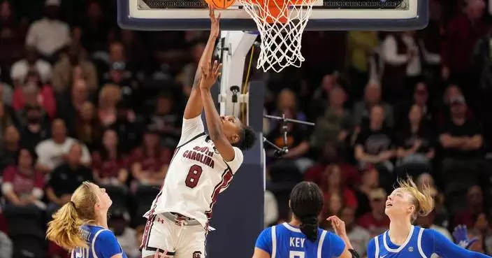 No. 3 South Carolina opens SEC Tournament title defense with 87-64 rout of No. 17 Kentucky
