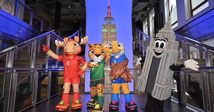 FIFA World Cup 2026™ Mascots and Representatives from the New York New Jersey Host Committee, U.S. Soccer Federation, Mexico Football Federation and Canada Soccer Light the Empire State Building to Celebrate 100 Days to Go Until the FIFA World …
