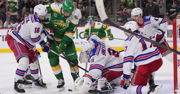 Shesterkin makes 46 saves to help the Rangers to a 4-2 win over the Wild