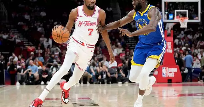 Short-handed Warriors edge Rockets 115-113 in overtime thriller