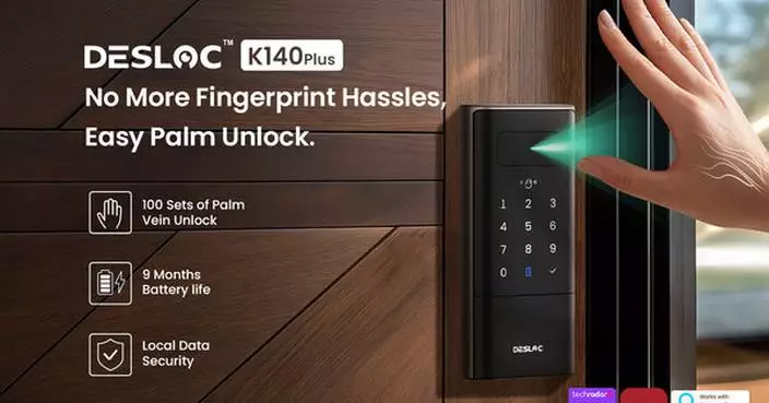 No More Fingerprint Hassles, DESLOC Launches K140 Plus Smart Lock with Palm Vein Recognition and 10,000mAh Battery