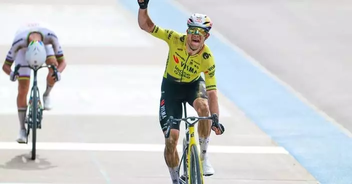 Wout Van Aert beats Tadej Pogacar in dramatic finish to win Paris-Roubaix classic