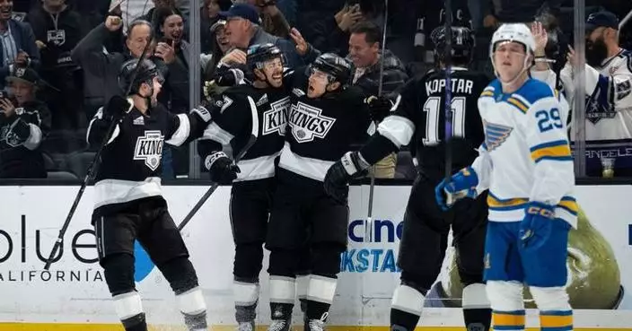 Trevor Moore’s overtime goal lifts Kings to 2-1 win over Blues and into playoff position