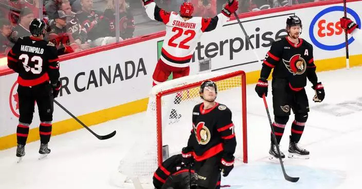 Stankoven scores again, Hurricanes complete 4-game sweep of Senators