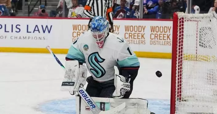 Scott Wedgewood stops 22 shots, Avs beat Kraken 2-0 to break franchise's single-season points mark