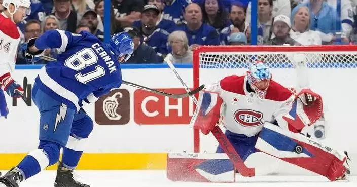 Juraj Slafkovsky’s hat trick lifts Canadiens to 4-3 overtime win over the Lightning in Game 1