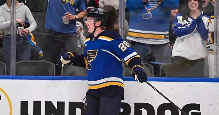 Blues rally from a 2-goal deficit and beat the Wild 6-3