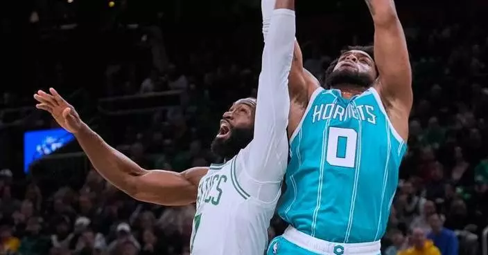 Brown scores 35 points as the Celtics beat the Hornets 113-102 to claim the season series