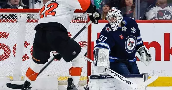 Couturier and Cates have 3-point games to lead the Flyers past the Jets 7-1