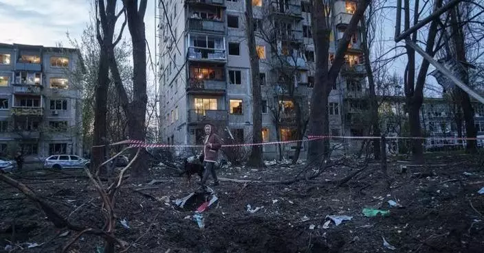 Photos show damage after Russian strike in Kyiv, Ukraine, as residents take shelter
